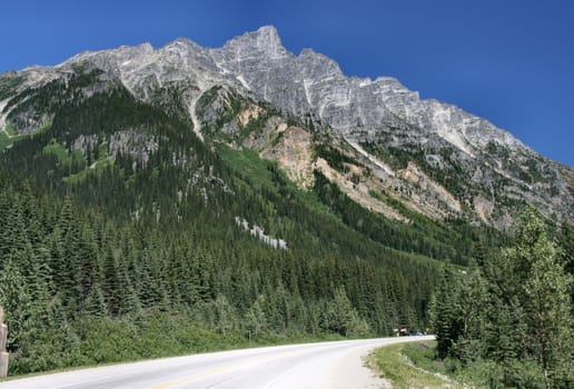 Beautiful mountain landscape in British Columbia. Glacier National Park of Canada.