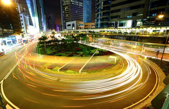 traffic in city at night