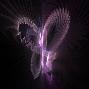 Abstract fractal background. Computer generated graphics. Colorful, imaginary butterfly.