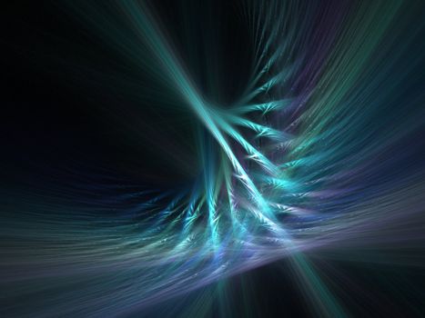Abstract fractal background. Computer generated graphics. Blurry waves.