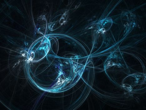 Abstract fractal background. Computer generated graphics. Blue blur.