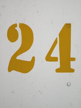 yellow painted number 24