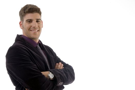 businessman posing with arms crossed on an isolated background