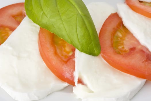 caprese salad: tomato, mozzarella, basil