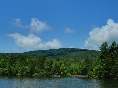 Lake view at Hanging Rock State Park in North Carolina