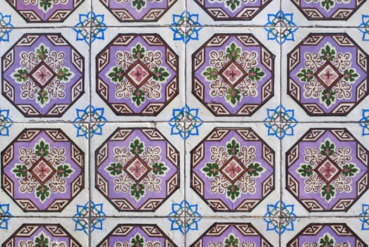 Detail of Portuguese glazed tiles.