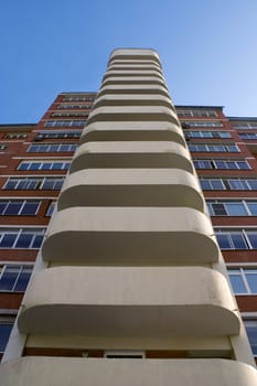 Modern building from a brick.
