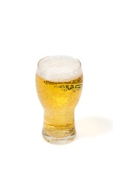 glass of beer on a white background 
