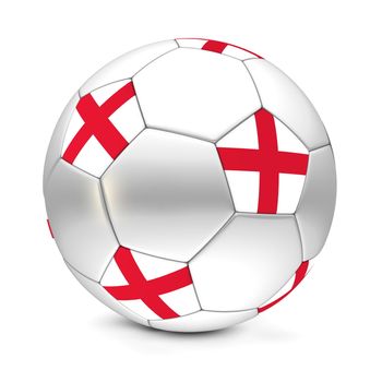 shiny football/soccer ball with the flag of England on the pentagons