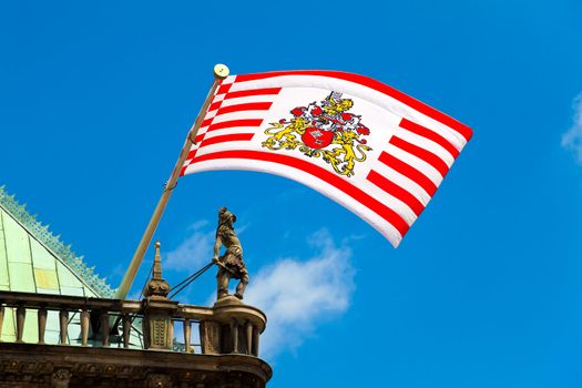 Flag of Bremen in Germany  