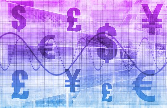 Business Finance Currencies as a Chart Background