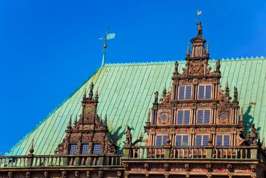 Detail of the famous townhall in Bremen, Germany. World Heritage Site.