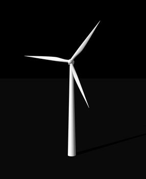 wind mill on black background - 3d illustration