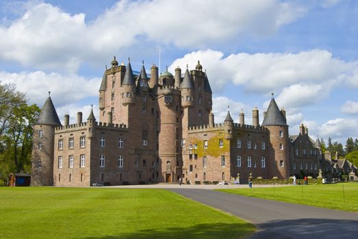 famous castle of Glamis in the highlands of Scotland