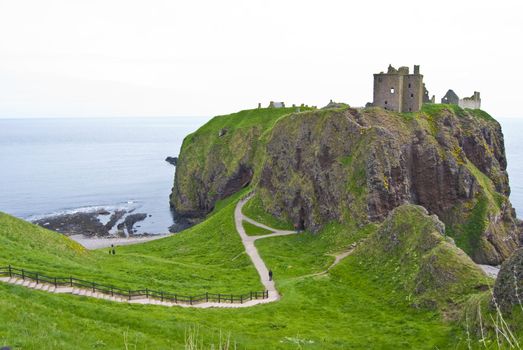 famous remotely set Dunnottar castle in Scotland