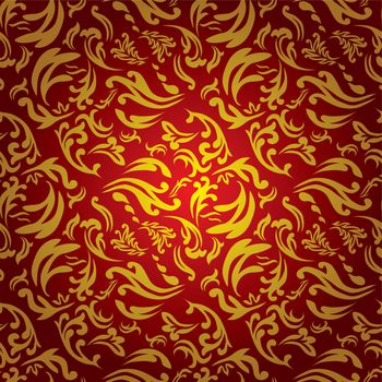 Royal red and gold inspired material repeating seamless design