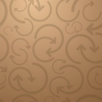seamless illustrated golden background design with circular arrows