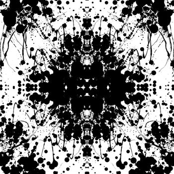 Seamless repeating black and white ink splat design