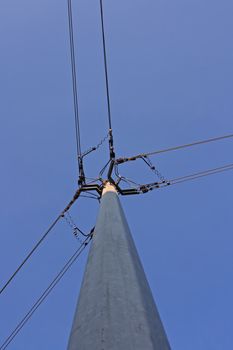 This image shows a power pole with sky