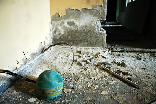 Kindergarten.Chernobyl area. Lost city Pripyat. Modern ruins. Ukraine. Kiev region.