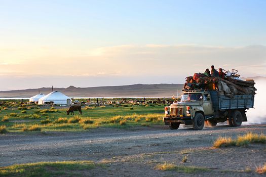 Mongolian people  move to new place of life