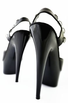 Elegant pair of women shoes, on high heels