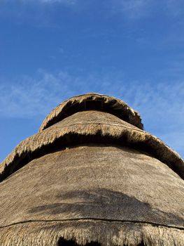 three stage roof coverted with straw