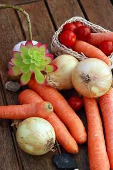 a mix of organic food representing a healthy diet