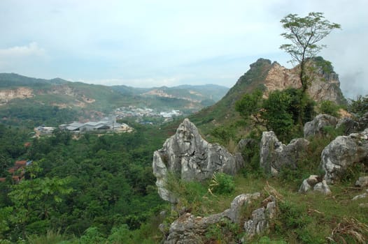 karst mountain that found in padalarang, west java-indonesia