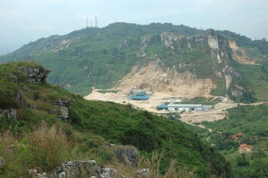 karst mountain that found in padalarang, west java-indonesia