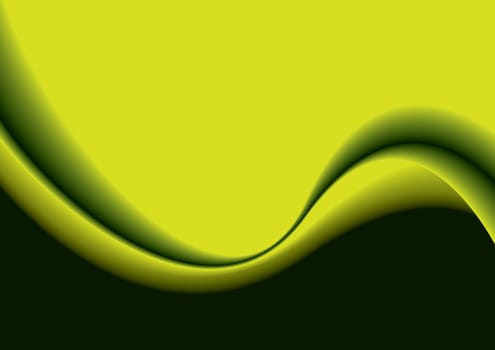 Pea green and black abstract wave background with copy space