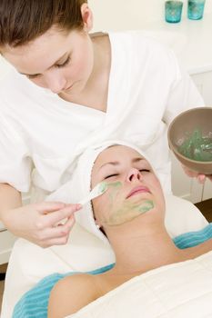 Aloe Vera facial preparation at a beauty spa.