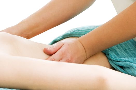 Detail image of a back massage.