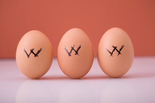 three eggs for easter connected to internet