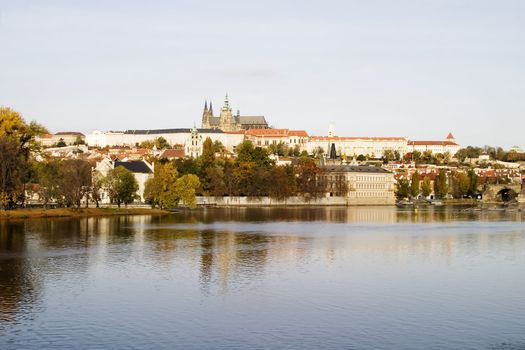 The Prague castle over looking the river, Czech Republic