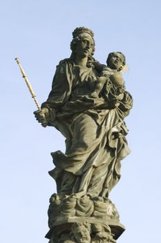 Statue on the Charles Bridge of the Virgin Mary and Christ Child, Prague, Czech Republic