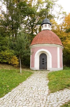  A little building in the Mala Strana, Prague.  A park on the west side of the old town.