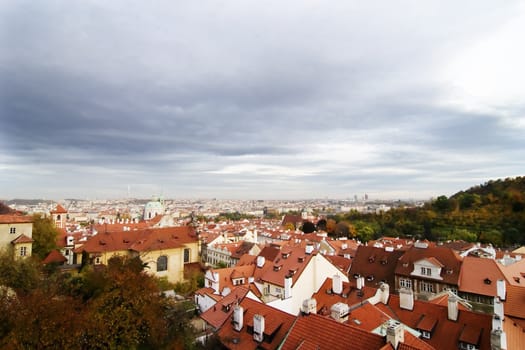 Prague, Czech Republic cityscape seen from the Prague castle.