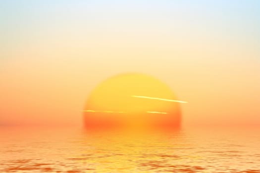 This image shows a sunrise over the ocean