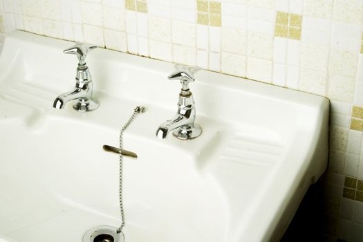 Retro sink detail abstract image.