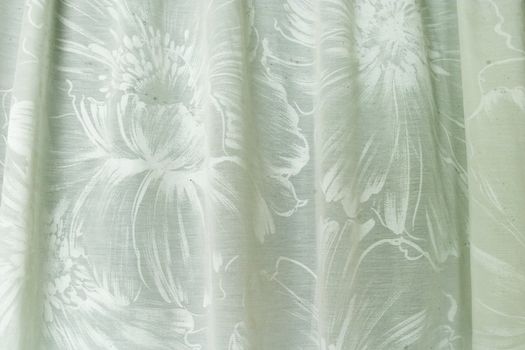 An old shower curtain with flower patter, detail texture image.