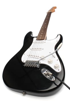 Electric guitar isolated on white. Beautiful instrument