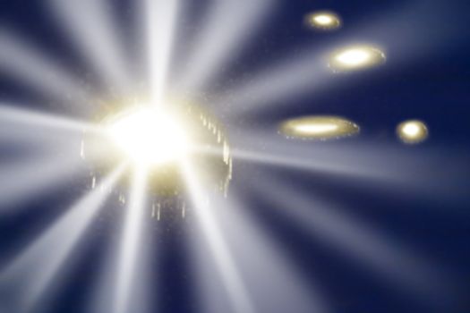 A ufo at night, abstract blur.