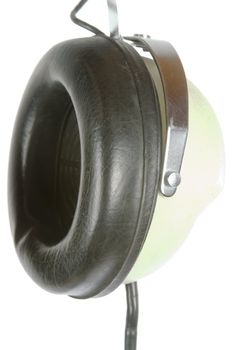 Retro headphones isolated on white with clipping path.