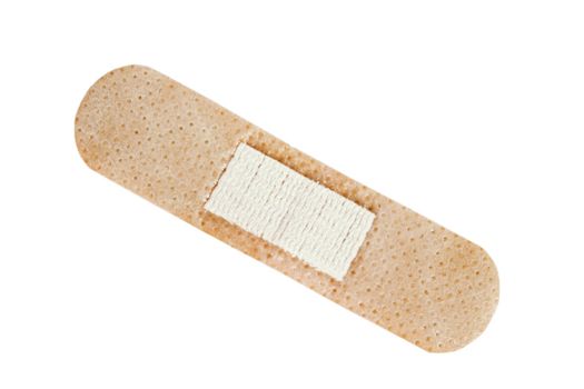 A standard bandage isolated on white with clipping path.