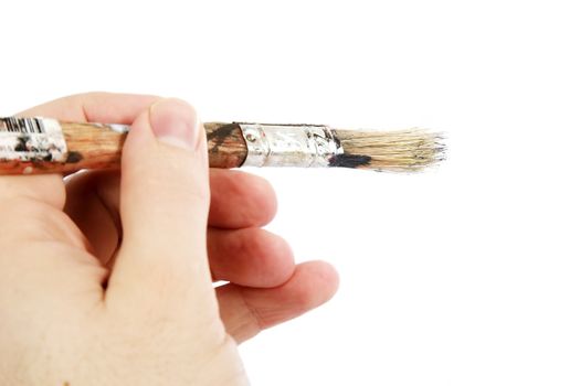 Paint brush isolated on white with clipping path.