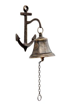 Ship's bell-chain isolated from a white background.
