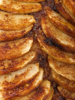 Apple cake. Close up. White background