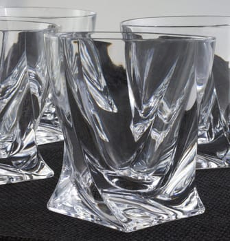 Closeup of elegant glass, with other in the background