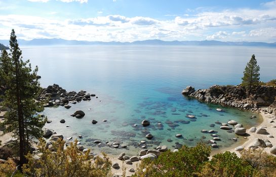 Crystal Clear Water Bay on Lake Tahoe with Sunny Skies